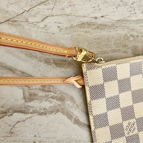 LOUIS VUITTON Damier Azur (Neverfull MM ) Pouch Bag 💼 AR1158 - Picture 12 of 16